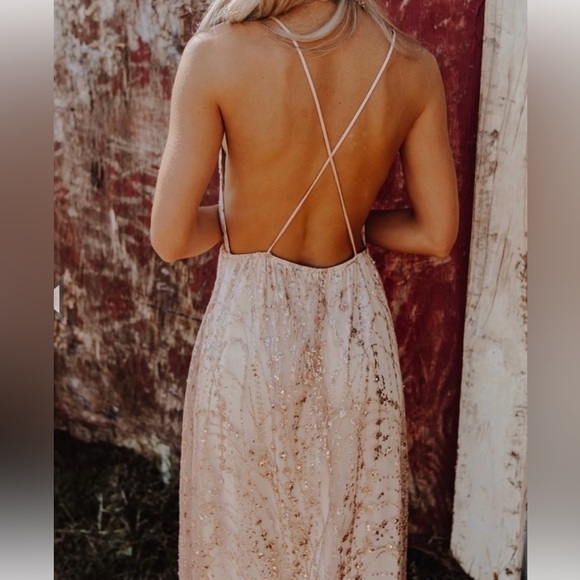 NEW Southern Fried Chics Sequin and Glitter Maxi Dress - Picture 3 of 13